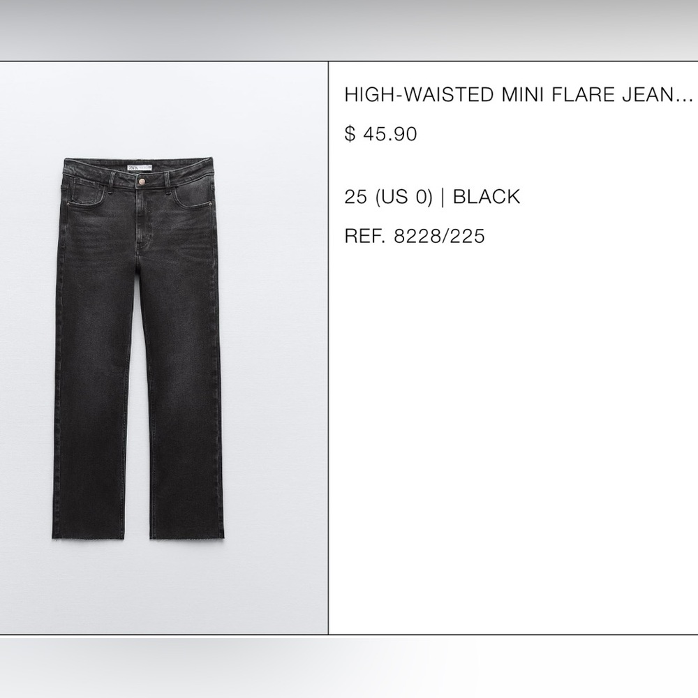Black Zara High Waist Mini Flare Jeans
